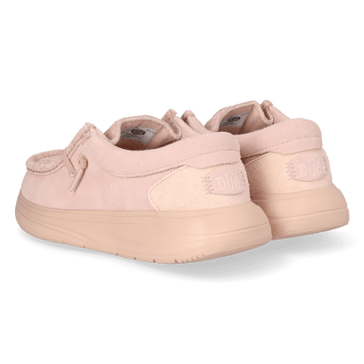 Wendy Comf Suede Lace Print Dames Instappers Rose Dust