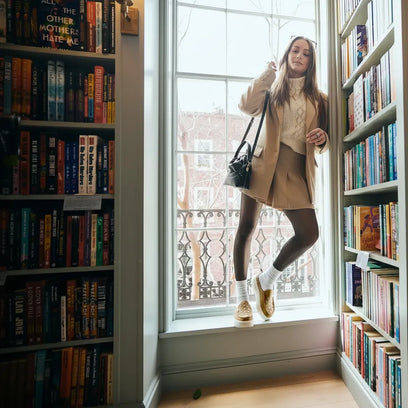 Austin Lift Suede Stud Dames Instappers Cognac