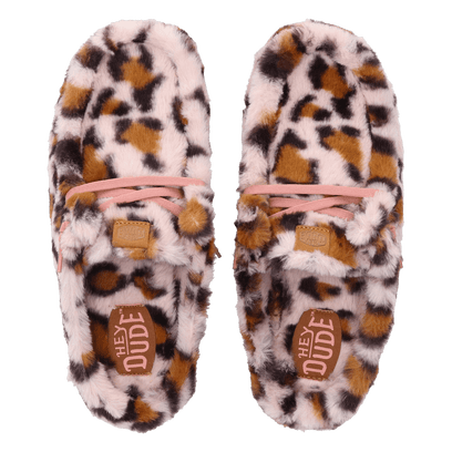 Wendy Slipper Leo Fur Dames Pantoffels Pink/Multi