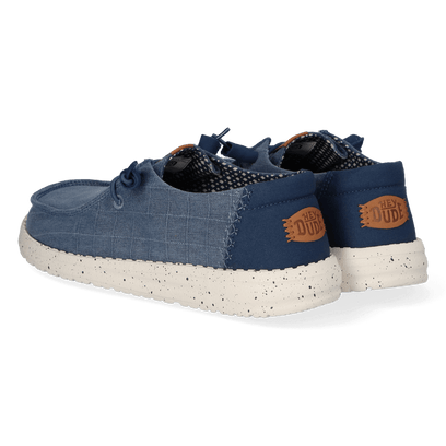 Wendy Chambray Grid Dames Instappers Ensign Blue