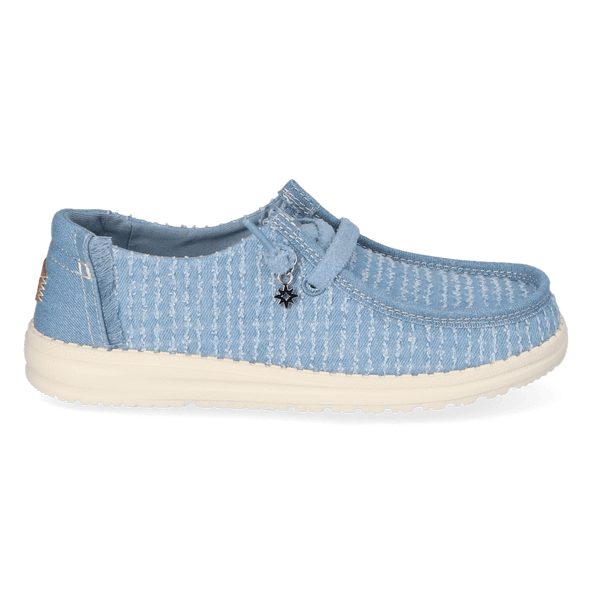 Wendy Frayed Canvas Dames Instappers Faded Denim