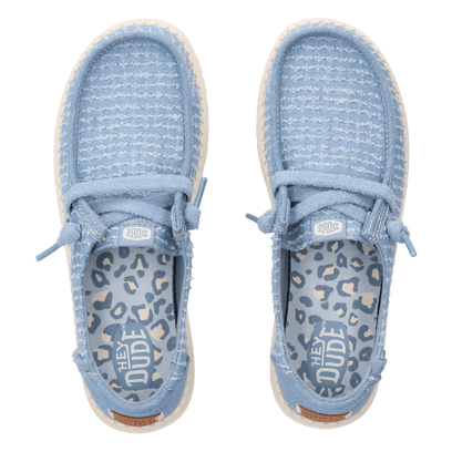 Wendy Frayed Canvas Dames Instappers Faded Denim