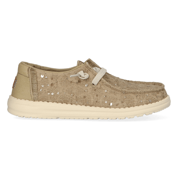 Wendy Sequin Lace Dames Instappers Olive Grey