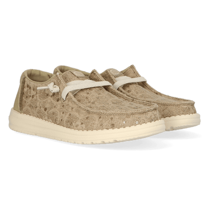 Wendy Sequin Lace Dames Instappers Olive Grey