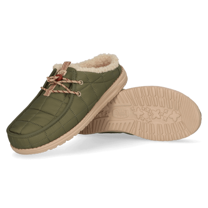Wally Slip Camp Nylon Heren Instappers Burnt Olive/Sesame