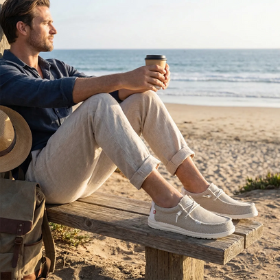 Wally Braided Heren Instappers Off White