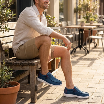 Wally Stretch Sox Heren Instappers Ensign Blue/Multi