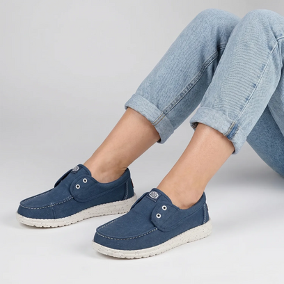 Wendy Cru Stretch Canvas Dames Loafers Ensign Blue