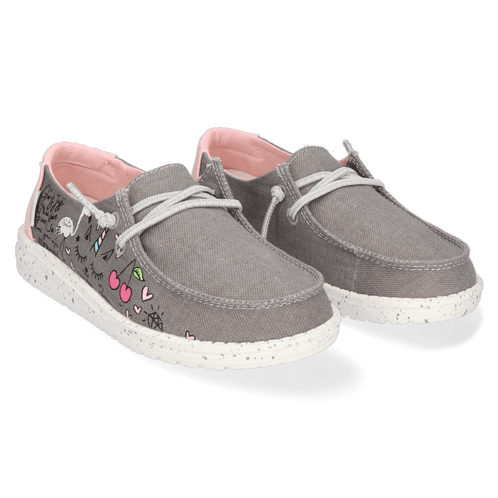 Wendy Youth Meisjes Instappers Doodle Grey