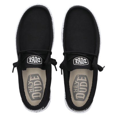 Wally Slub Canvas Heren Instappers Black