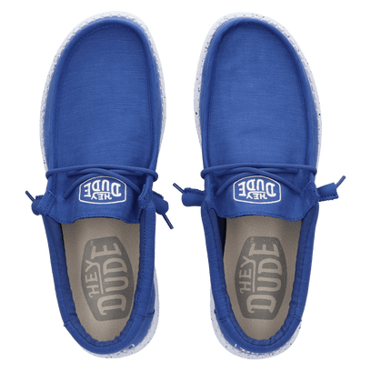 Wally Slub Canvas Heren Instappers True Blue