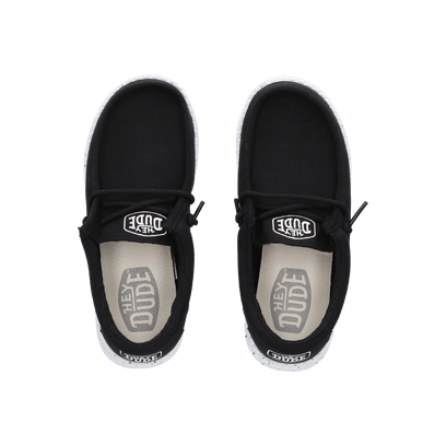 Wally Youth Slub Canvas Jongens Instappers Black