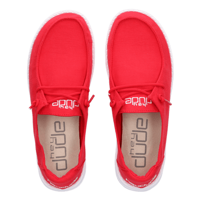 Wendy Slub Dames Instappers Red