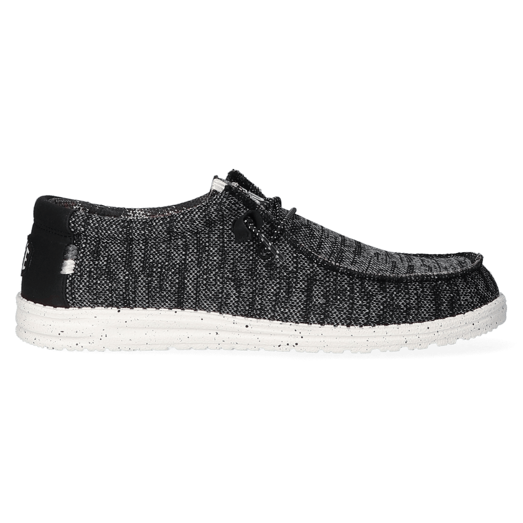 Wally Sox Stitch Heren Instappers Black White