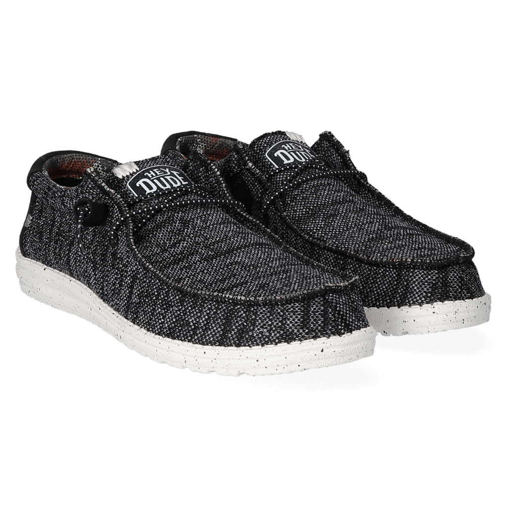 Wally Sox Stitch Heren Instappers Black White