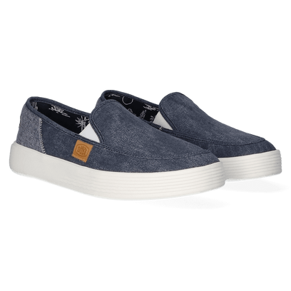 Sunapee Craft Linen Heren Instappers Navy