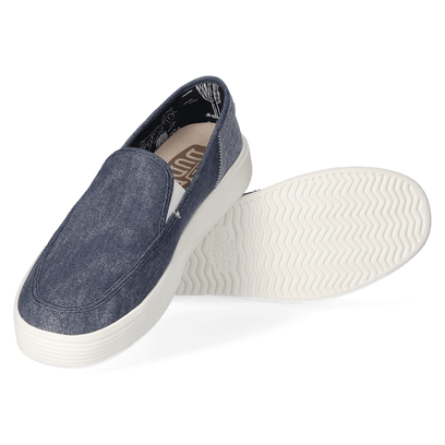 Sunapee Craft Linen Heren Instappers Navy