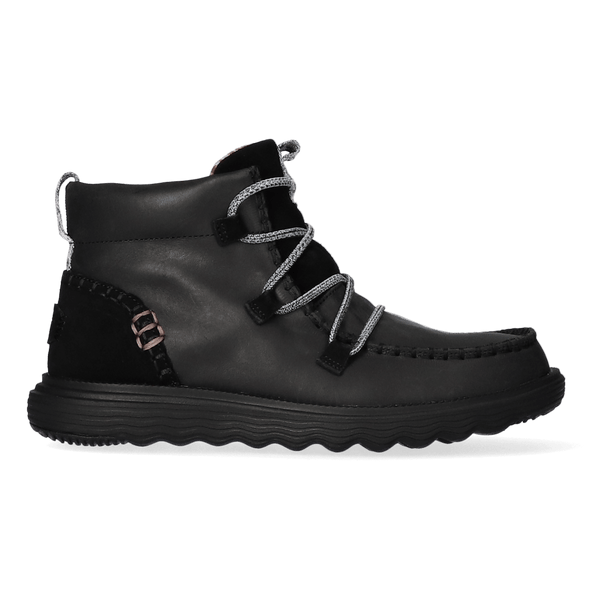 Reyes Leather Dames Boots Black/Black