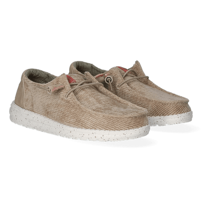 Wendy Wave Corduroy Dames Instappers Olive Grey