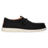 Wally Washed Canvas Heren Instapper Black