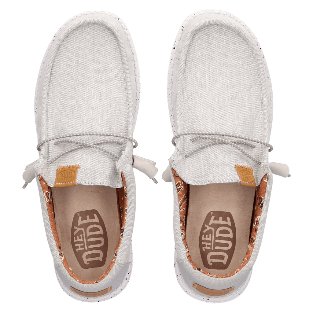 Wally Washed Canvas Heren Instapper Light Grey